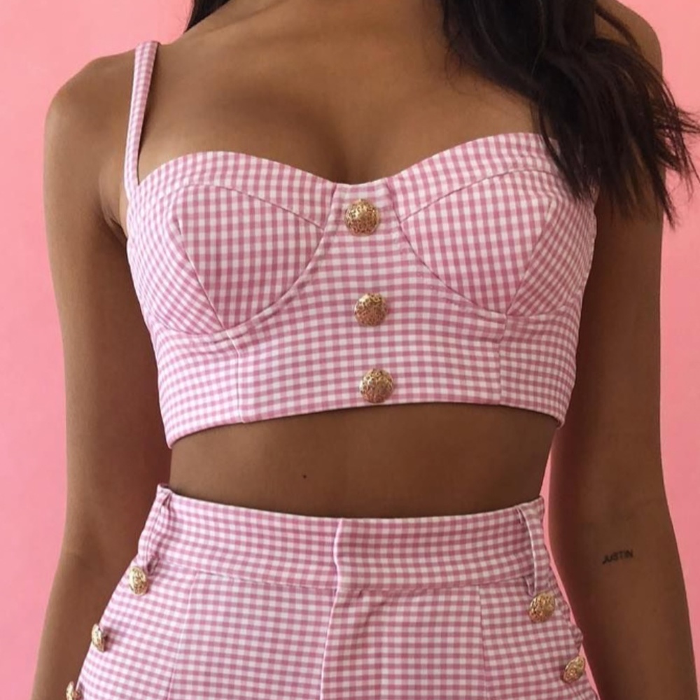 Kelly Gingham Bustier AMBER X MESHKI (NWT)
